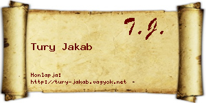 Tury Jakab névjegykártya
